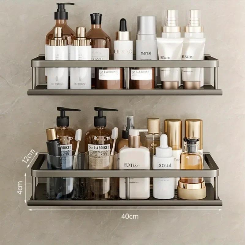 Duschablage Organizer Selbstklebend Badezimmerregal Ohne Bohren Wandmontiertes Aufbewahrungsregal für Badezimmer Wohnzimmer Küche