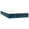 Box Spring Bed with Mattress & LED Lighting Dark Blue 100 x 200 cm Velvet