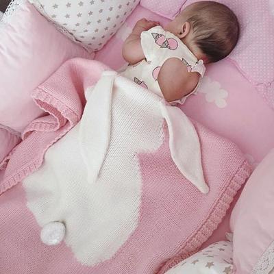 Baby Kinder Kleinkind Cartoon Kaninchen Sofa Überwurf Bettwäsche Gestrickte Decke Abdeckungen Geschenk