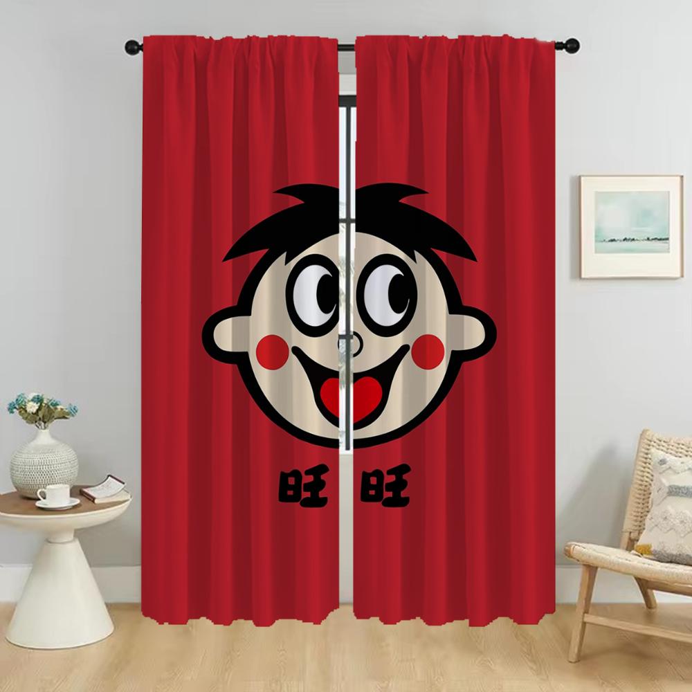 Kitchen Curtains for Living Room Curtain Wangwang Home Interior Curtains 2 Pieces Halloween Decoration Tulle for Bedroom Shades