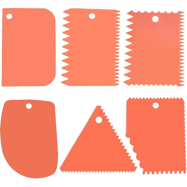 New 6pcs Cake Scraper 430 stainless Decorating Comb and Icing Smoother