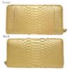 Gold Diamond Python Long Wallet Wallet Snake Skin Snake Skin Snake Skin Snake Skin Genuine Leather Round Zip Round Zipper Long Wallet Large Large