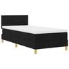 VidaXL Lit à ressorts avec matelas noir 100x200 cm tissu 3338974