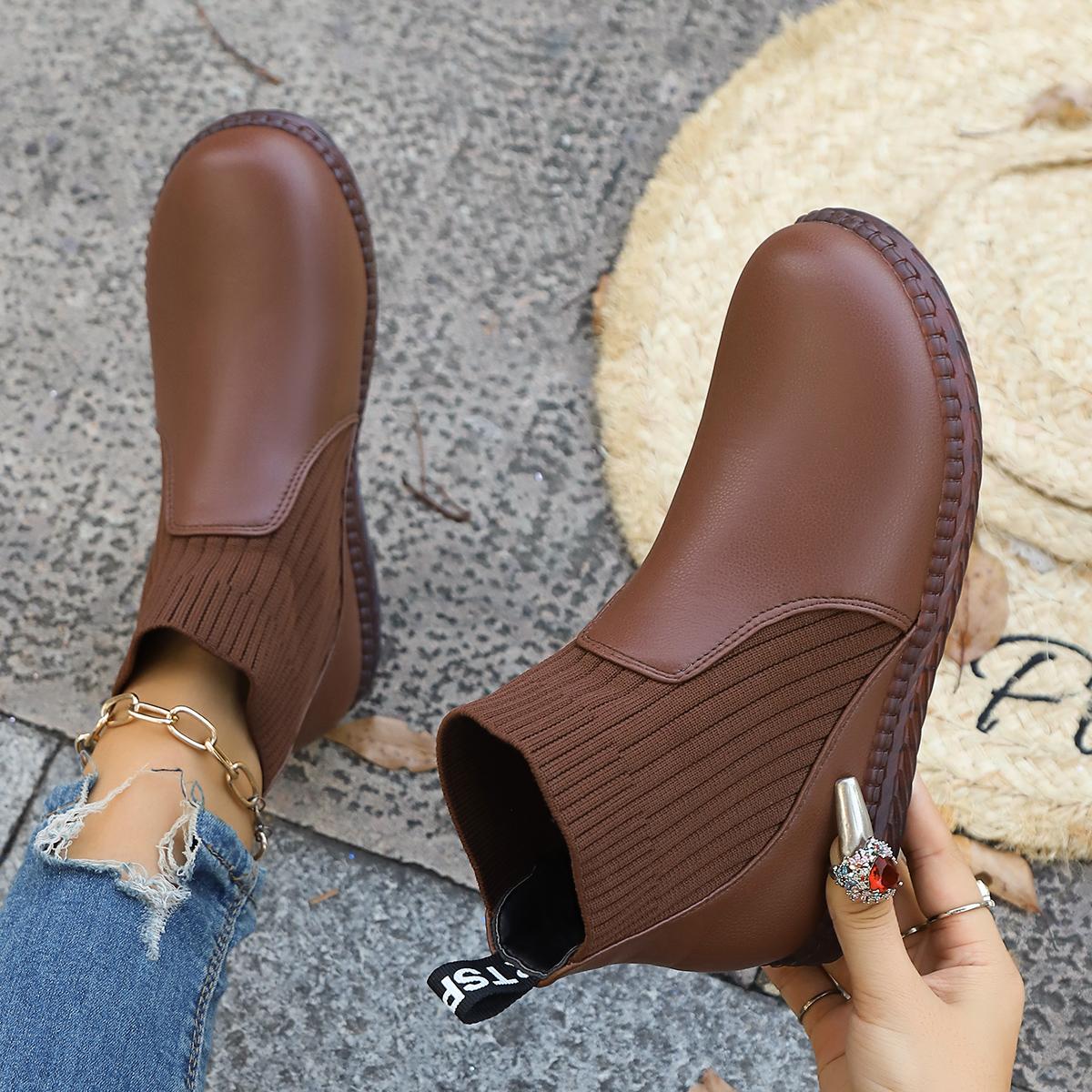 

Fashion Shoes for Women Trend Slip-on Non-slip Waterproof Women Boots Women Fashion Outdoor Walking Work Rain Boots Botas De Mujer 41 коричневый