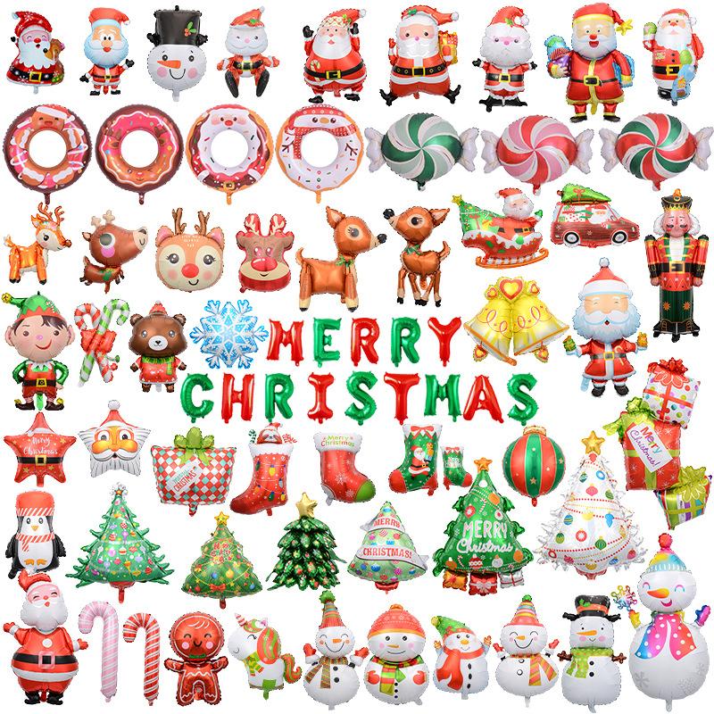 Christmas Balloons Special-Shaped Aluminum Film Balloons Santa Claus Merry Christmas Arrangements Christmas Eve Decorations