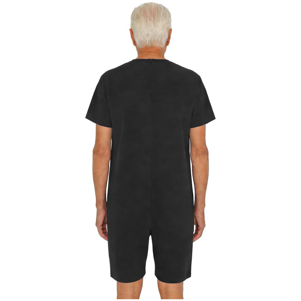 Mono Adaptable Antidesgarro Unisex Cuello Redondo Manga Corta Parte Inferior Corta Cremallera Trasera Mono de una Pieza