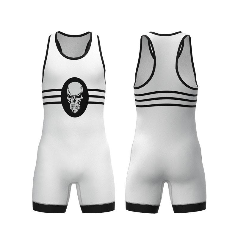 Canottiera da Lotta Libera con Stampa a Trasferimento Termico Uomo Donna Spandex Lycra Tuta Atletica a Compressione