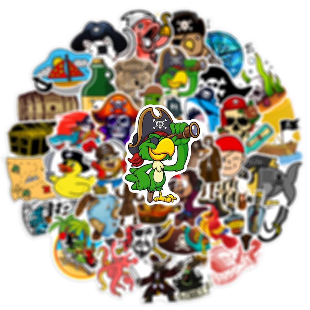10 30 50Pcs Pirate Cartoon Stickers Graffiti Luggage Motorcycle Laptop Phone Car Waterproof Decoration Cool Kids Sticker Toys