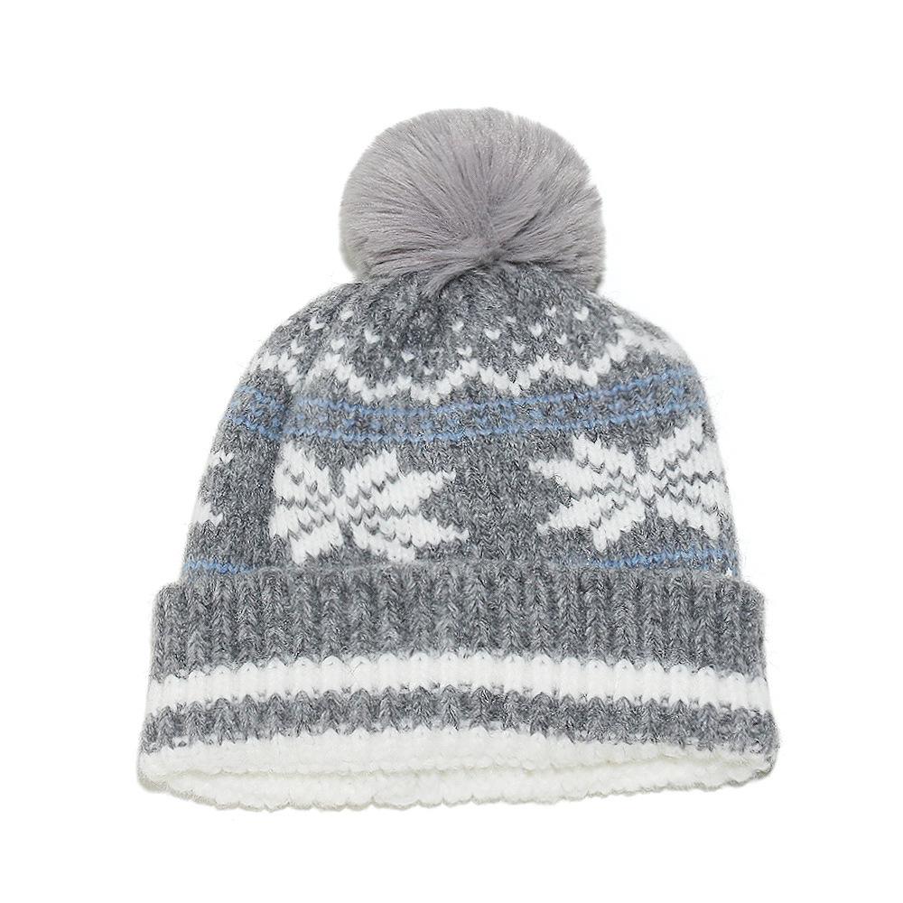 Temu autumn and winter new wool hat Christmas snowflake jacquard ear protector pullover hat knitted hat wholesale