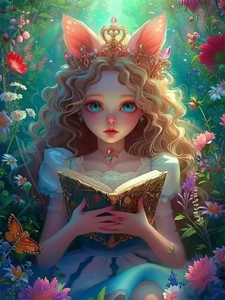 Diy 5D Diamond Painting Cartoon Princess Cat Mosaic Art Embroidery Girl Picture  Embroidered Wall Decoration Children's Gift