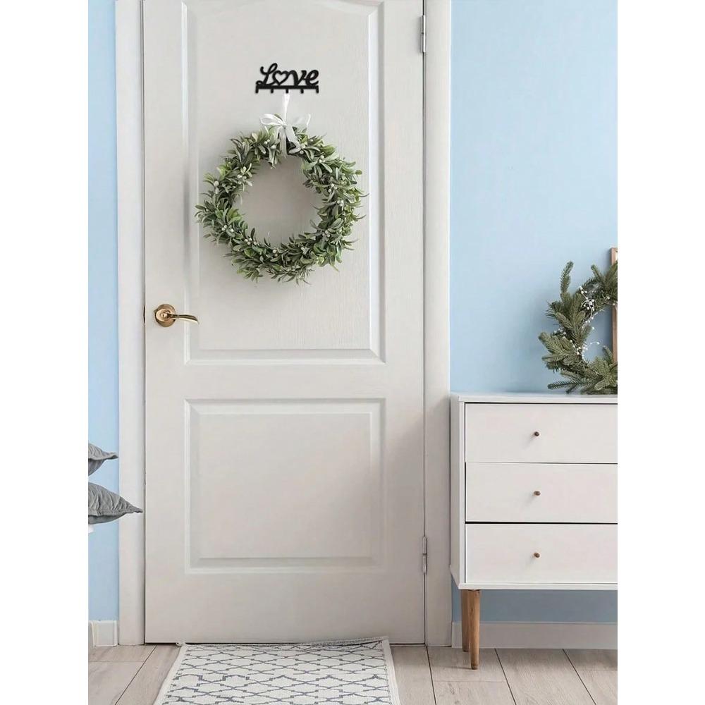 1 Piece "LOVE" Letter Wall-Mounted Storage Rack, Floating Wall Keychain, Metal Wall-Mounted Storage Rack, Stick-On/Punch-Mounted Storage Rack,