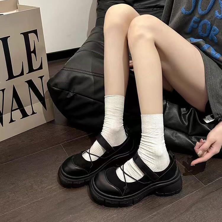 Big head Mary Jane single shoes women's 2025 summer and autumn new versatile height increase thick sole small man design sense small leather shoes