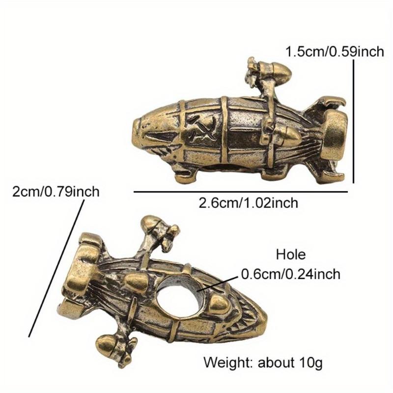 Air Force Kirov Airship Brass Bead DIY EDC Woven Paracord Lanyard Key Chain Pendant Outdoor Umbrella Rope Hanging Accessories.
