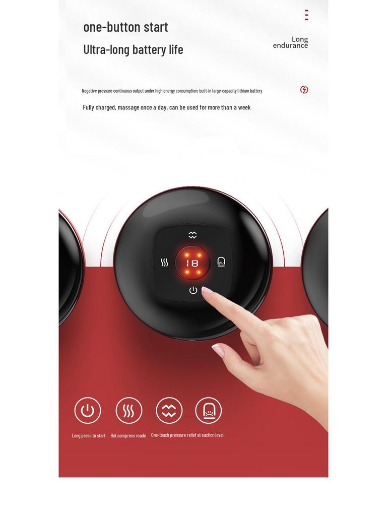 Smart Electric Cupping & Gua Sha Massager with Heating and Meridian Brush