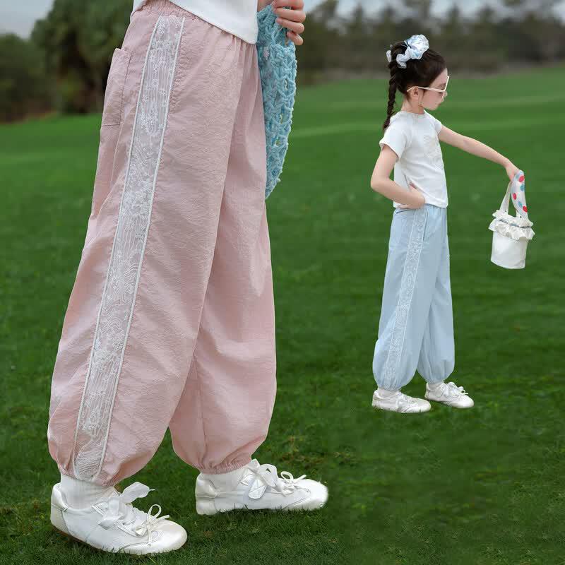 

Girls Summer Lace Casual Long Pants 140