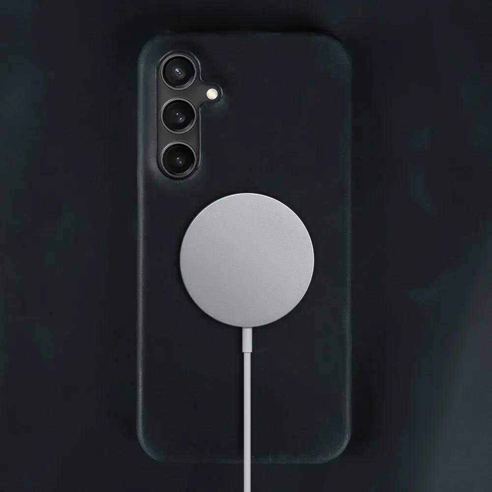 Luxury for Magnetic Magsafe Samsung Galaxy S23 Ultra Leather Phone Case for Samsung S24 S23 S22 S21Plus Wireless Charging Cover