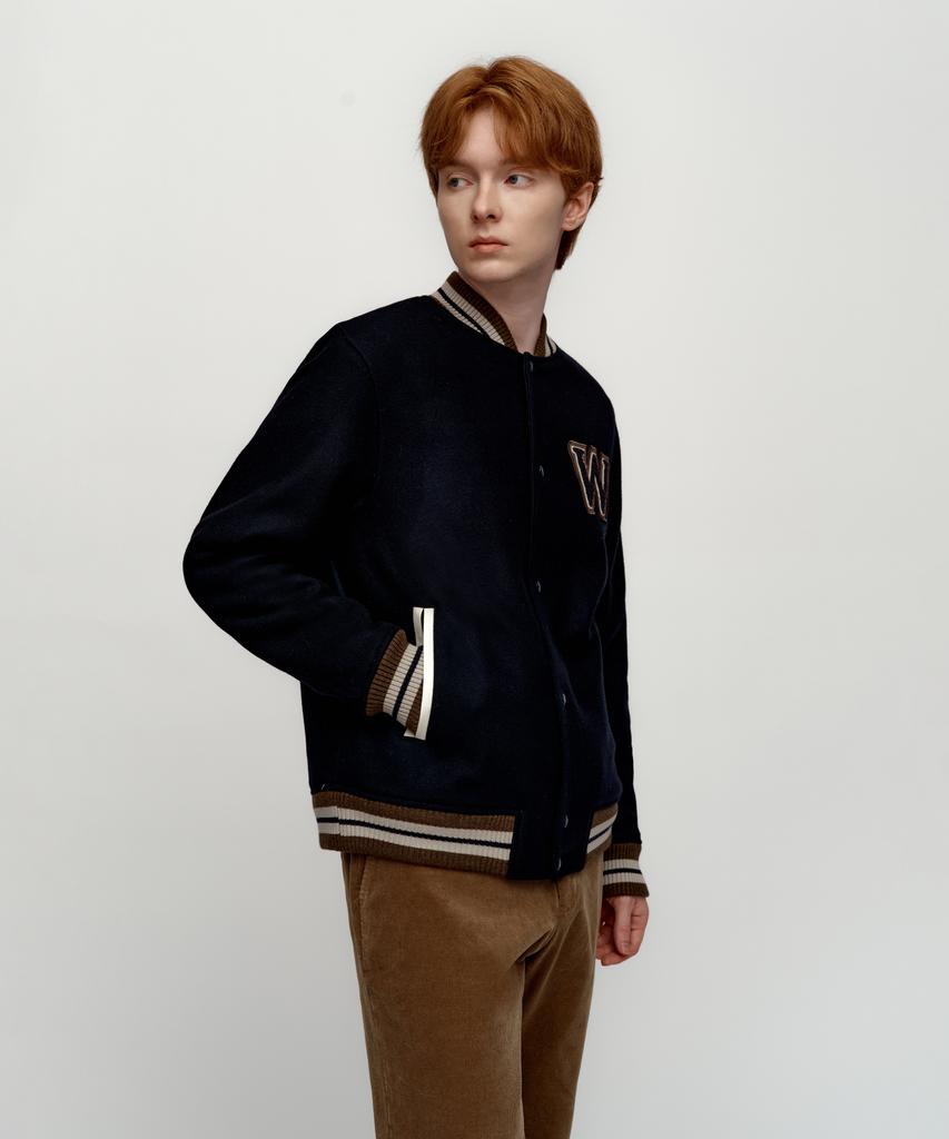 Solew W Wappen Varsity Jacket_Navy