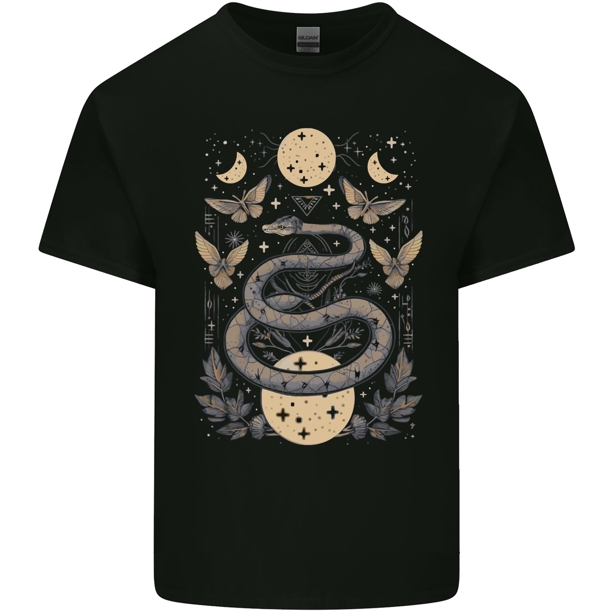 Celestial Snakes Butterfies Pagan Earth Moon Unisexs Light Cotton TShirt S