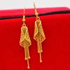 24k Gold-Plated Vietnamese Hollow Leaf Cicada Earrings for Women