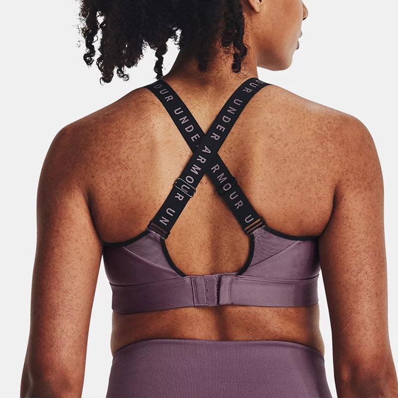 Under Armour Infinity Letter Cross Strap High-Intensity Sports Bra Women Underwear Mist-Purple 1351994-500