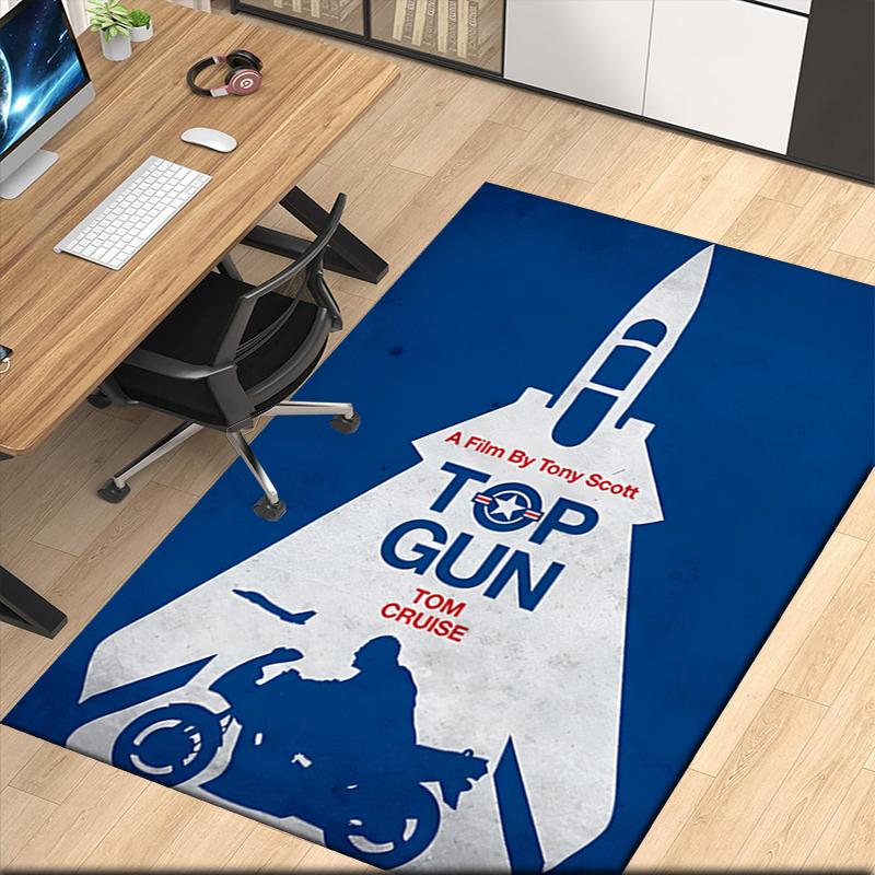 Top Gun Printed Carpetrugfor Office Chair Living Room Bedroom Kitchen Room Decor Gifts