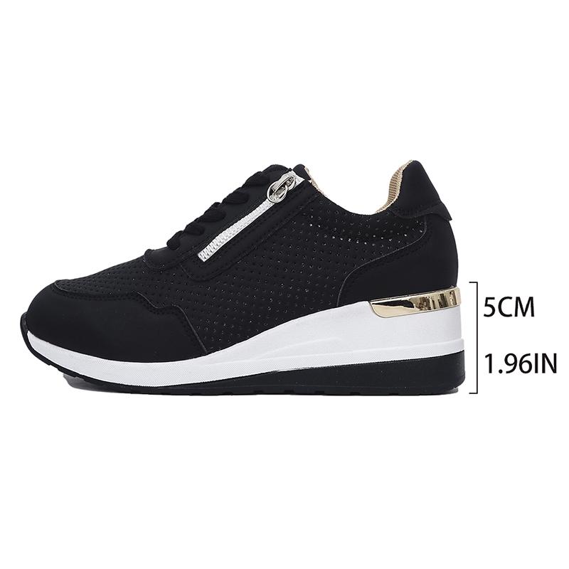 Fashion Lightweight Wedge Sports Shoes for Women 2025 Autumn Fashion Platform Sneakers Woman Non Slip Lace Up Comfortable Walking Shoes