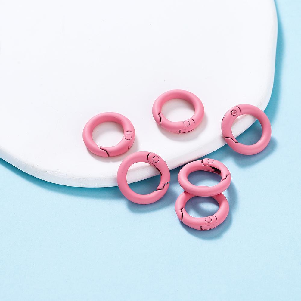 5Pcs/Lot Colorful Metal O Ring Spring Clasp Openable Round Carabiner Keychain Clips Hook Dog Chain DIY Jewelry Buckle Connector