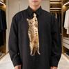 Men Tie Realistic 3D Cat Pattern Smooth Feel Neck Tie Funny Kitten Design Tie Weddings Parties Office Wear