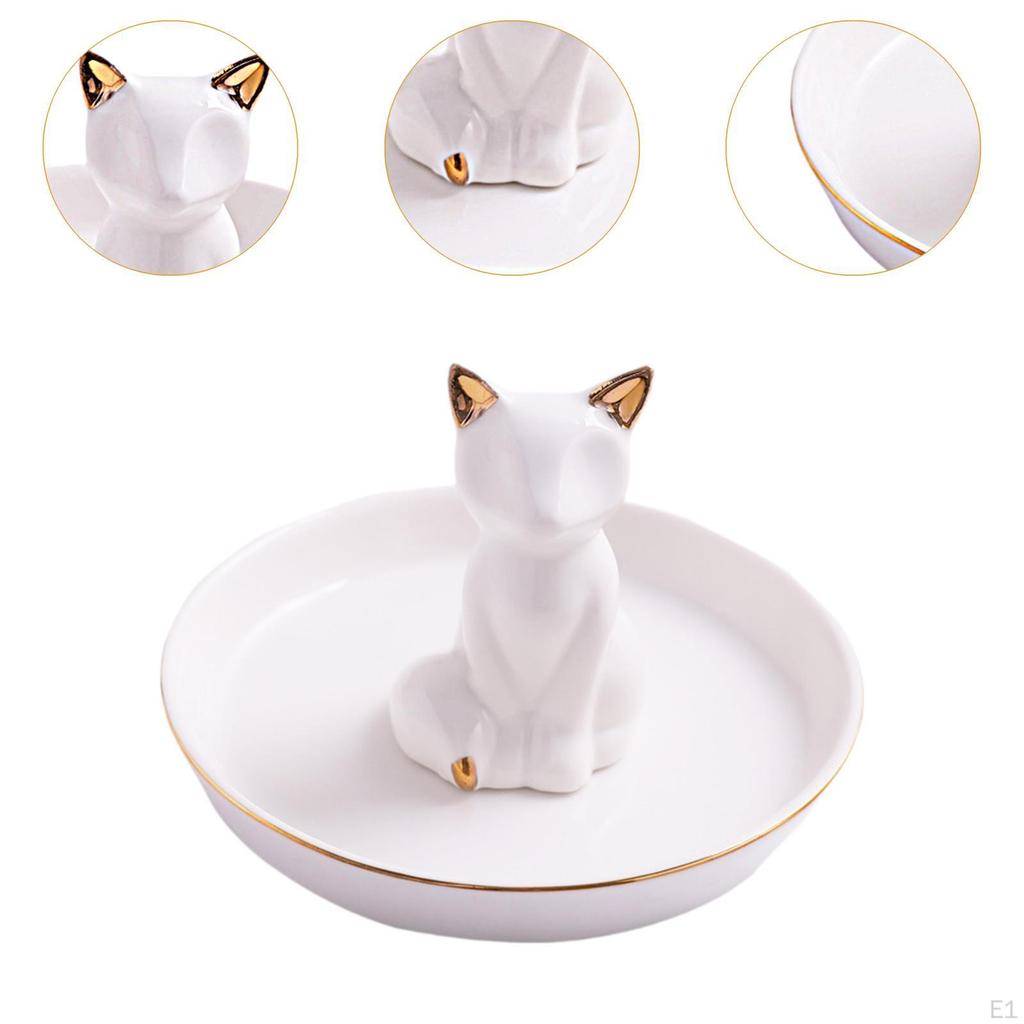 Keramický šperkový talíř, figurka zvířete, komoda, dárek, multifunkční prsten, cetka