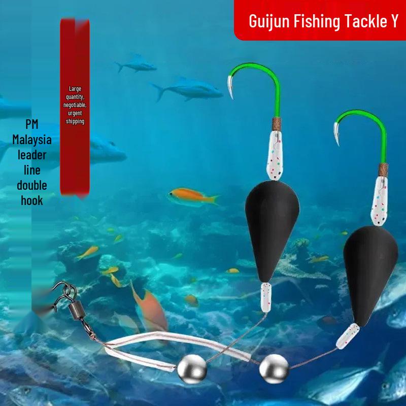 Anti-Snag Iseama Double Hook Fishing Rig with Float Accessories