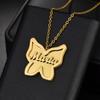 Atoztide Custom Name Necklace for Women Stainless Steel Jewelry 2 Sides Welding Butterfly Pendant Choker Chain Personalized Gift