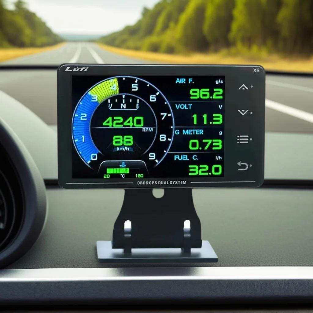 

Lufi XS Gauge12v/24v 4in1 LCD Car Digital Alarm Gauge Voltmeter for Car