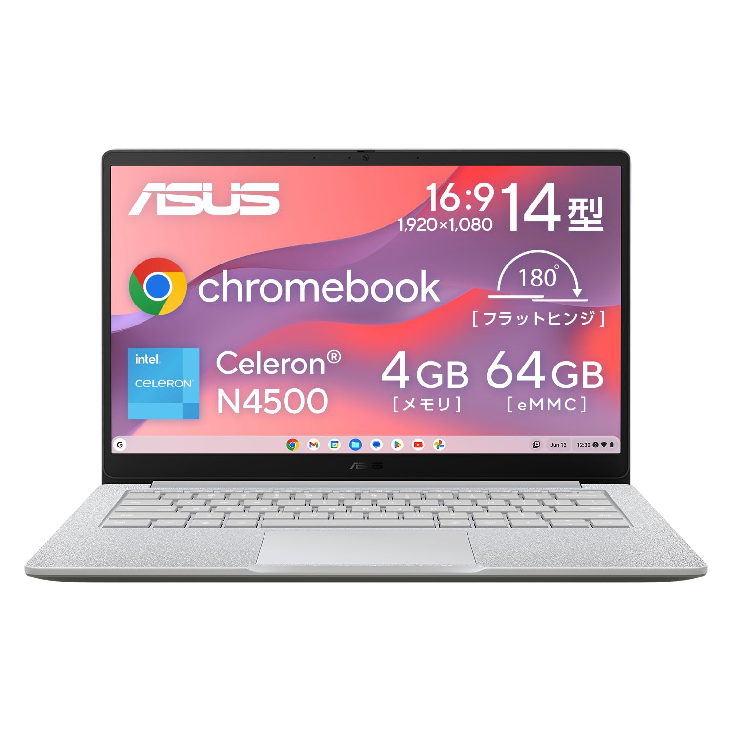 

ASUS Chromebook CX14 CX1405CKA Intel Celeron 4 ГБ 64 ГБ акумулятор японська чисто сіра 14-дюймовий N4500, ОЗП, eMMC, 13,8 години роботи, вага 1,39 кг, клавіатура,