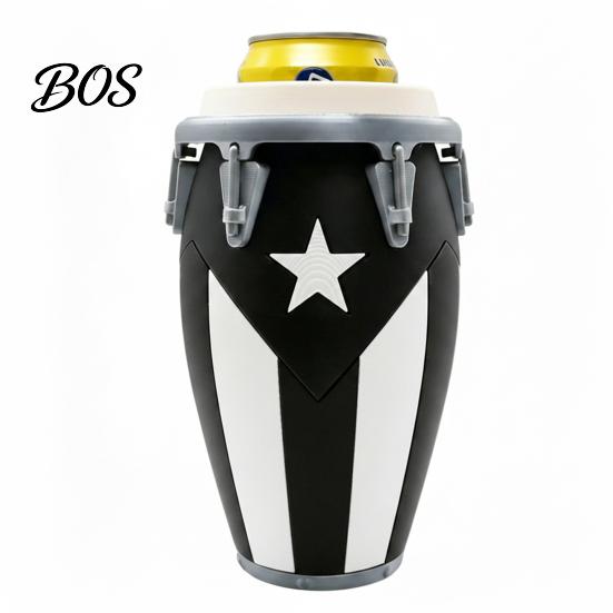 Portable Can Holder Conga Style Soda 3D Printed Classic Drum Shape Universal Flag Pattern 12Oz Standard Cola Beverage Beer Durable