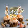 8pcs Easter Decoration Rabbit Cupcake Topper Set Easter Bunny Decor Spring Party Photo Wall Bunny Easter Candy Cake Toppers
