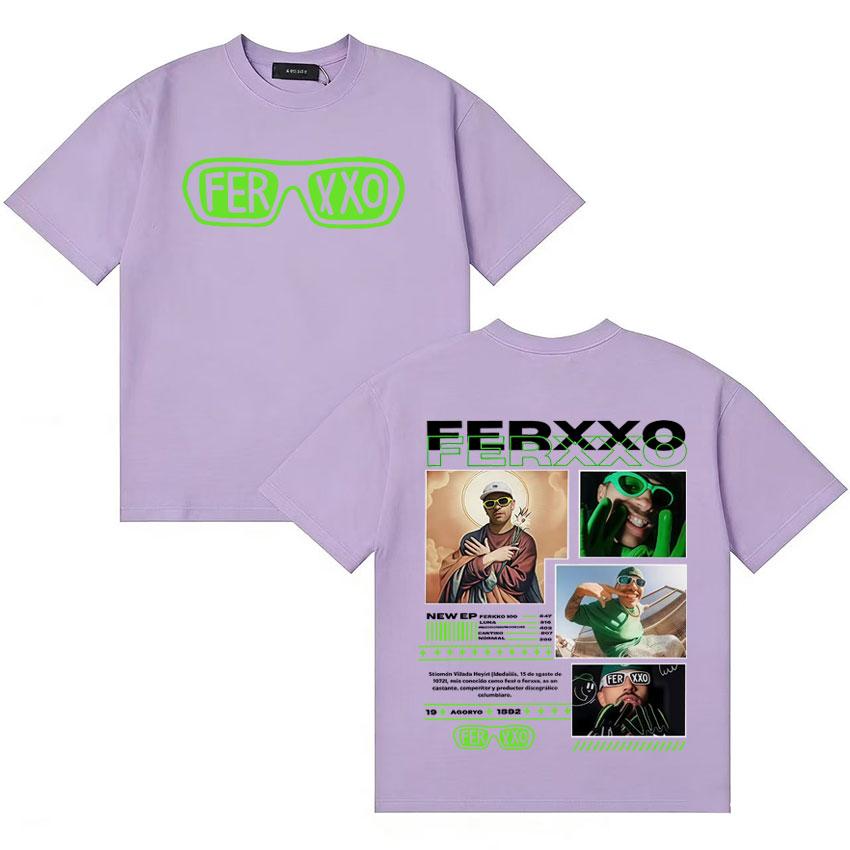 Ferxxo Reggaeton Pop Music Album 2025 Tshirt Unisex Women High Quality Summer T Shirt Teenagers Cotton Oversized Crewneck Tee Shirt