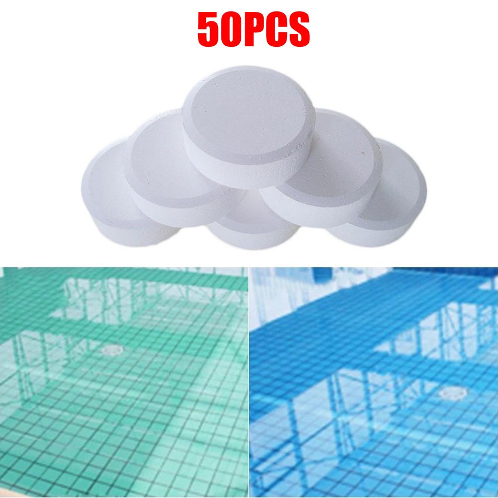 Swimming Pool Chlorine Tablets 50Pcs Swimming Pool Chlorine Tablets Spa Cleaning Tablets Effectively Pool Clear Chlorine Tablets Anggrek Otros