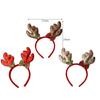 Dress Up Elk Bells Christmas Hair Band Antlers Headband Female Plush Hair Hoop Christmas Decoration