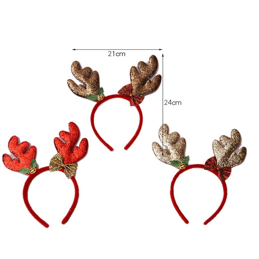 Dress Up Elk Bells Christmas Hair Band Antlers Headband Female Plush Hair Hoop Christmas Decoration