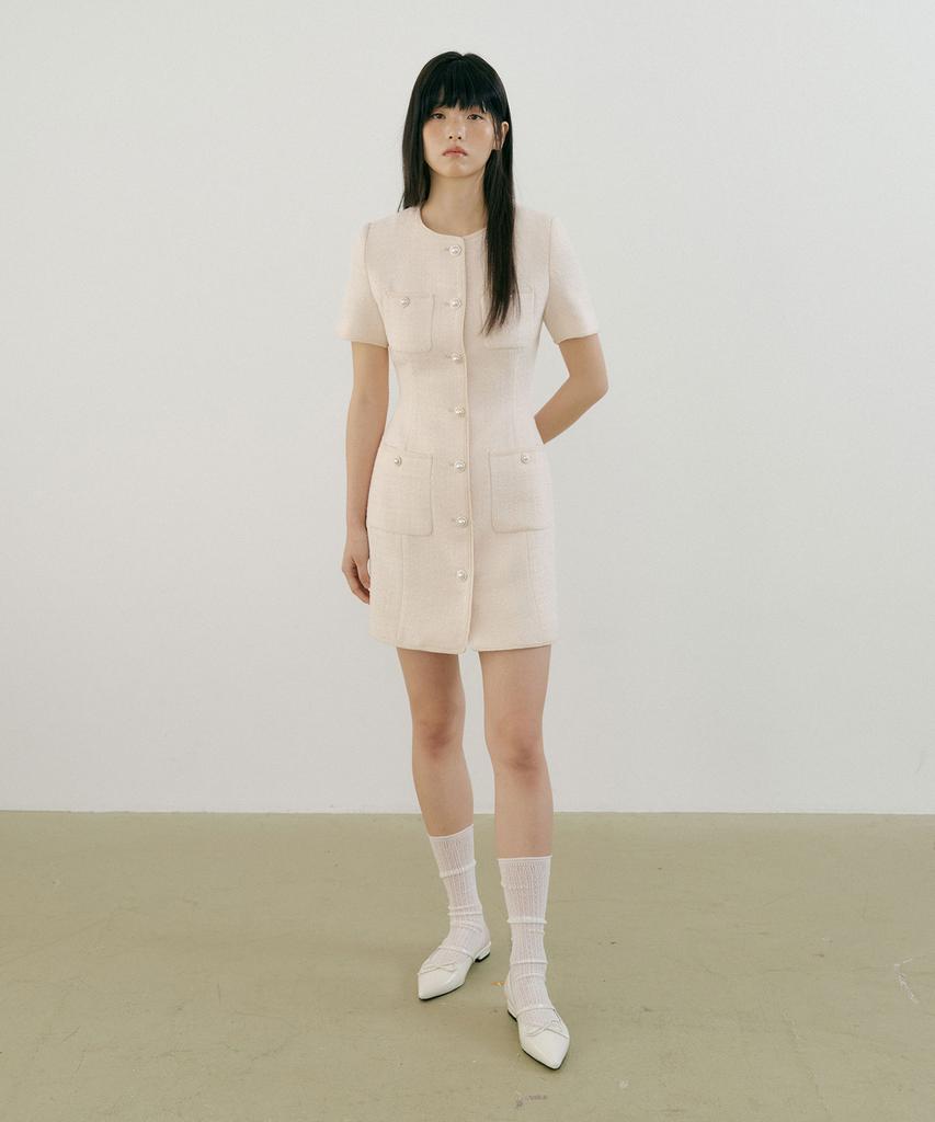Lucirju Mary Tweed One-Piece (Cream)