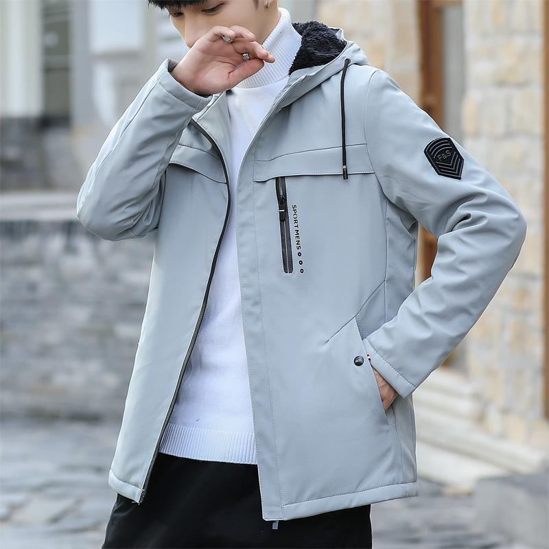 

Утепленная флисовая мужская повседневная куртка с капюшоном, зимняя куртка для активного отдыха, ветрозащитная куртка из Японии и Кореи Amazon XXXXL серый