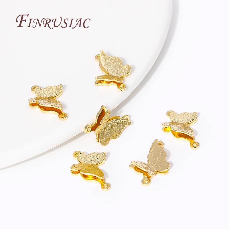 Trendy 18K Gold Plated Brass Butterfly Charms Pendants Connector DIY Earrings Necklaces Charms Jewellery Making Accessories