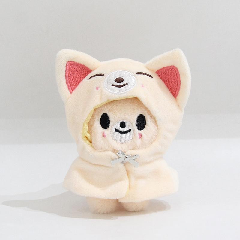 Bang Chan Stray Kids Plush Toy Keychain with Clothes, 4-inch Doll Set, Anime Character Figure, Crystal Super Soft PP Cotton Filling