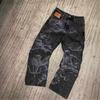 STREETRICH High Waist Slim Fit Comfortable Men's Denim Jeans Artisanal Craftsmanship Loose Style Long Pants Hand-Painted Washed Print