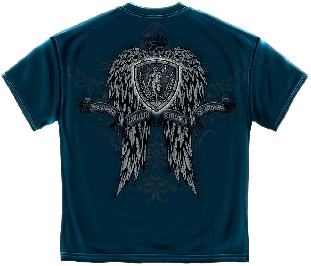 New POLICE SKULL WINGS T-Shirt 4XL