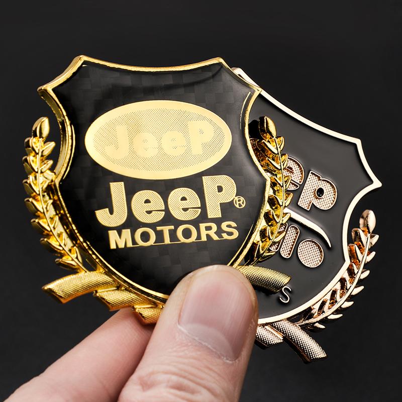 1Pcs Metal Car Badge 3D Side Fender Emblem Decoration For Jeep Grand Cherokee Wrangler JK Gladiator Compass Renegade Valve Stem ALN1