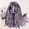 Luxury Brand Women Cotton Scarf Fashion Beach Printt Shawl Wraps Female Foulard Tassel Scarves Arab Hijabs Muffler Bandana Pareo