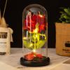 Glass Cover Eternal Rose Ornament, Dried Flower Simulation Bouquet Creative Mother's Day Valentine's Day Gift