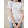 M Xiu Women's Lace Hem Slim-Fit T-Shirt