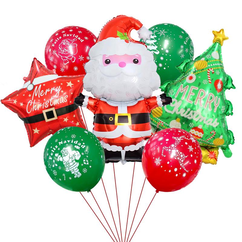 

Рождественский набор воздушных шаров из алюминиевой пленки, Санта Клаус, для вечеринки, мероприятия, красиво оформленный пакет с воздушными шарами Christmas set 4